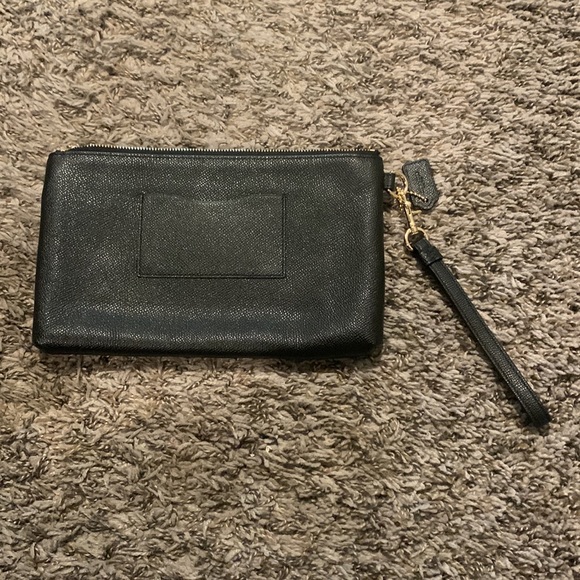 Black Leather Coach Wristlet - Picture 4 of 4